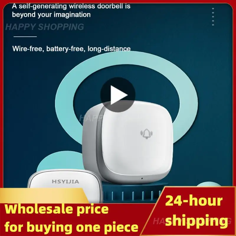 Self-electric Sound Doorbell Fifth Gear Volume Adjustable Safe Waterproof Colorful Sound And Light Multiple Functions Two Styles