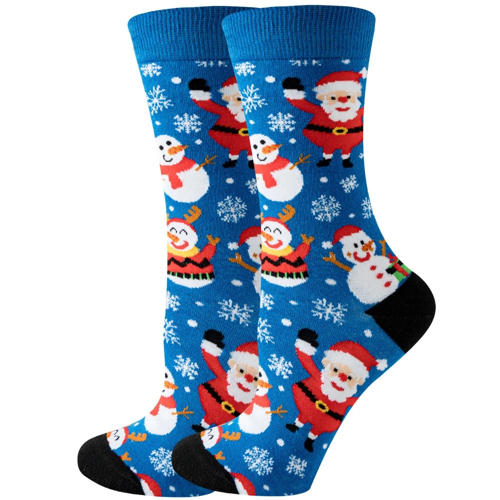 Christmas Cotton Socks for Women Spring and Autumn Socks Cute Cartoon Elk Santa Claus Socks for Girls Funny new  Holiday Gifts