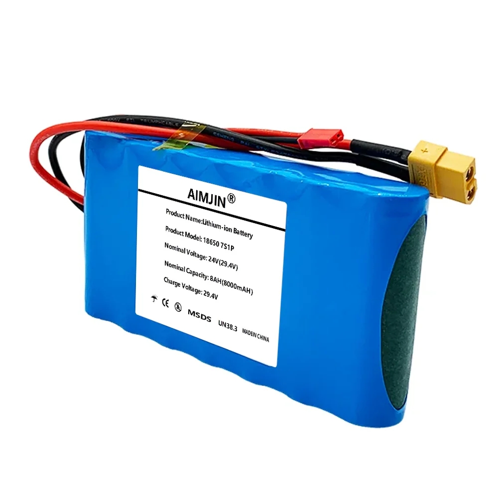 حزمة بطارية ليثيوم أيون 7S1P 2026 24V 7S1P 29V 8000mAh مناسبة لدراجة لعبة سكوتر مع BMS مدمجة ومبيعات الشاحن #3