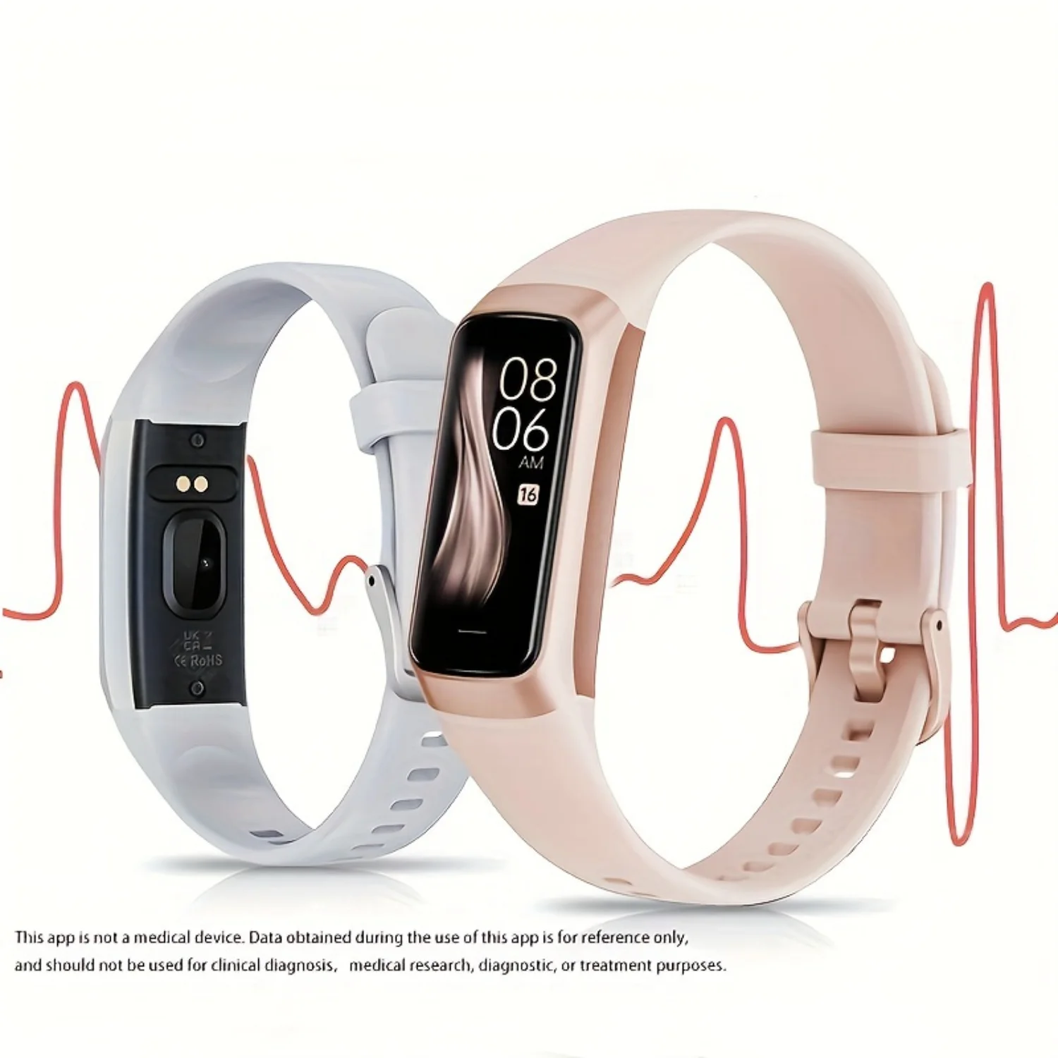 

Fitness Smart Watch With Silicone Band, Waterproof Touch Screen Sports Smart Watch