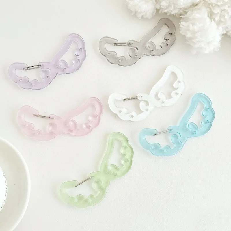 

Wings Shape Carabiner Acrylic Keychain Candy Color Card Holder Keychain Multipurpose Keyring Hook Pendant Bag Accessories