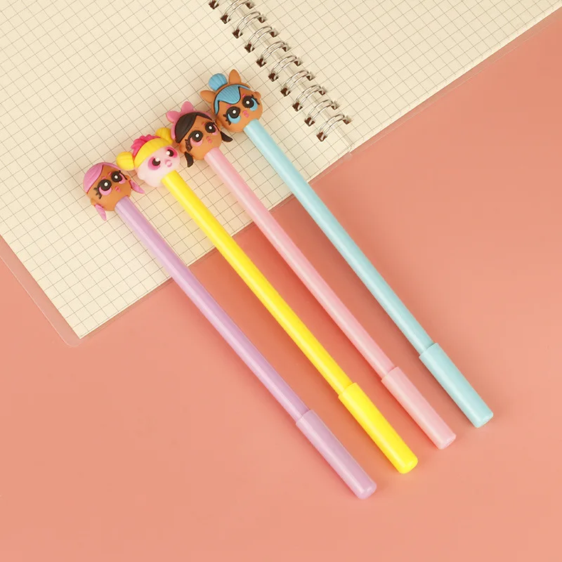 

24 Pcs Small Fresh Creative Stationery Cute Jelly-colored Girl Gel Pens Set Black Signature Pen Student Products Wholesale