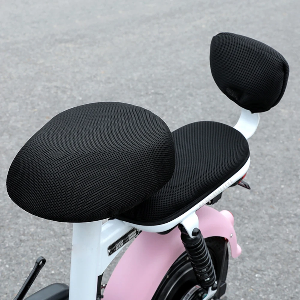 3pcs Electric Bike Seat Cover 3D Mesh Fabric Anti-skid Pad Seat Summer Breathable Soft and Comfortable Covers Cushion Net Cover