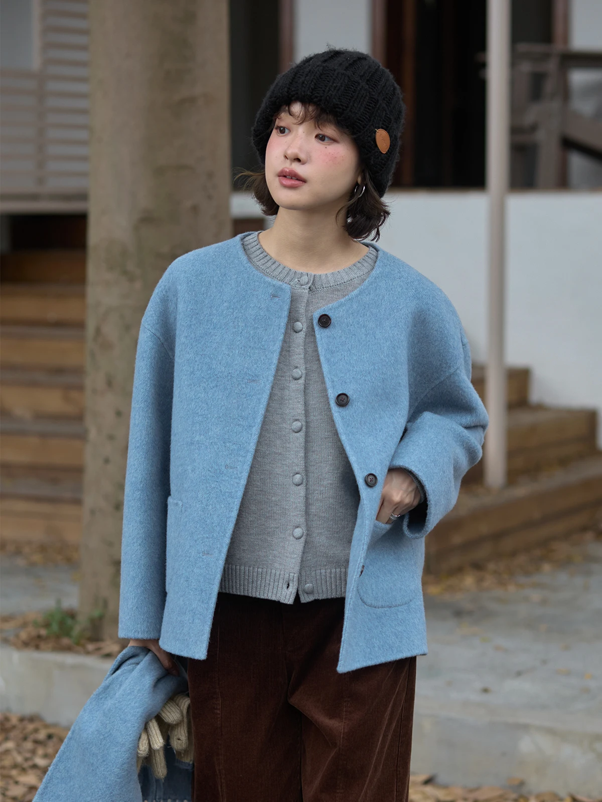 

Botanique Plant Science Initial Love Blue ex Съемный шерстяной шарф Шуба из кроличьего меха 80% шерсть 0% шелк 0% мех кролика