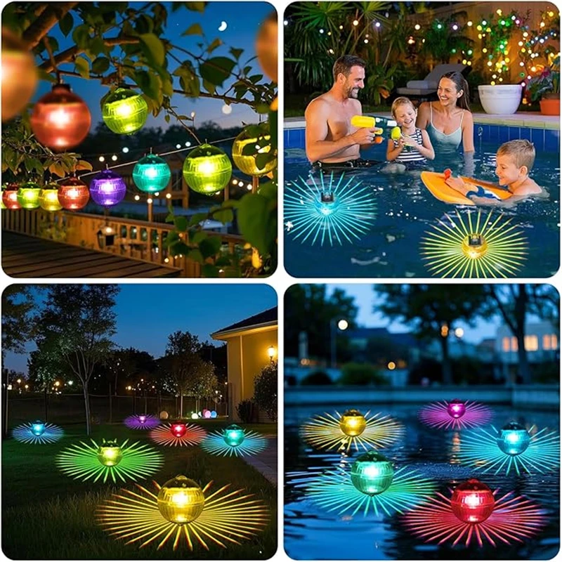 Led Solar Floating Lamp Swimming Pool Ball Solar Panel Powered Pond Drift Waterproof Glow Show Disco Color Changing light image 6