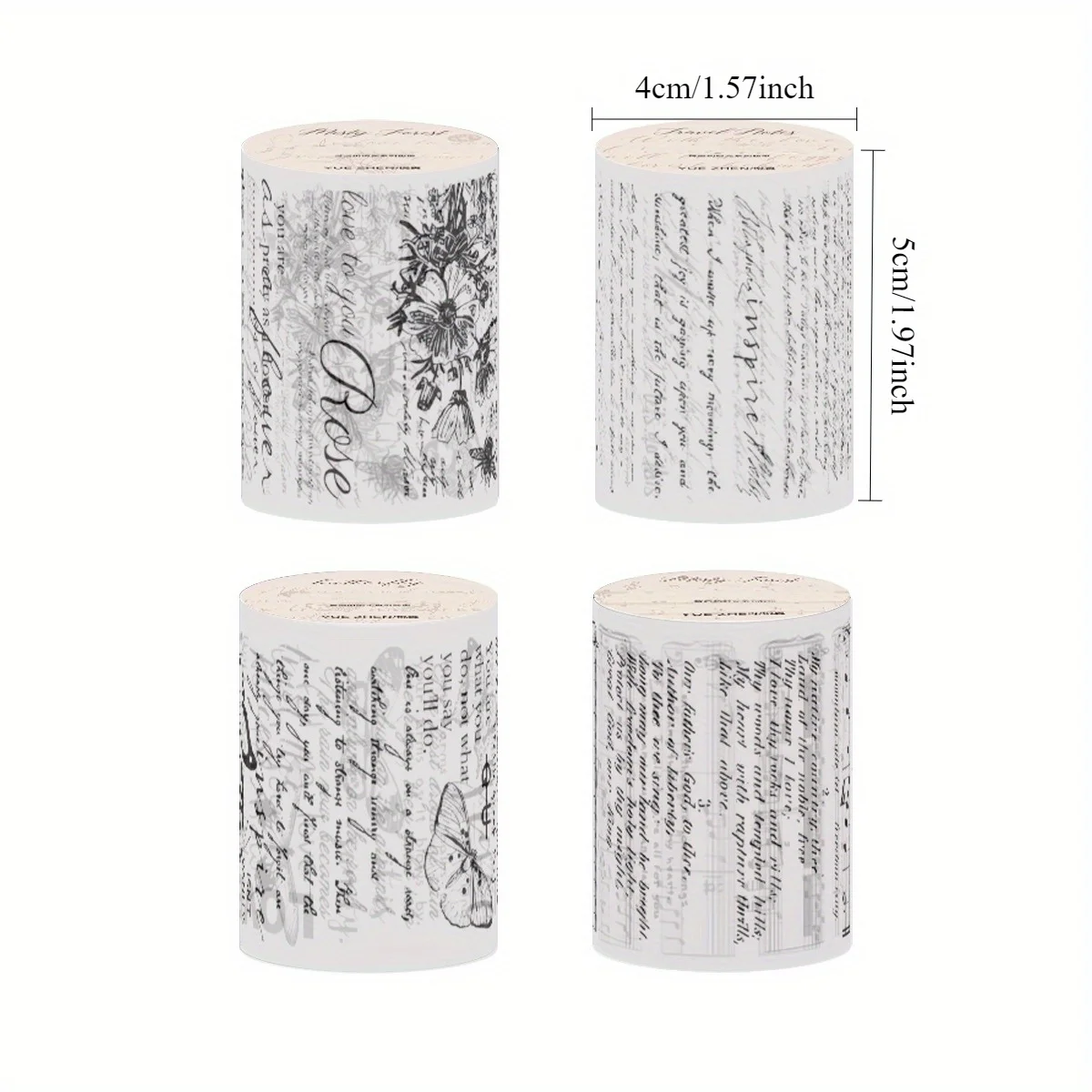 

4 Rolls Vintage Transparent PET Tapes Stickers DIY Scrapbooking Planners Decor Junk Journal Collage Tapes Stickers
