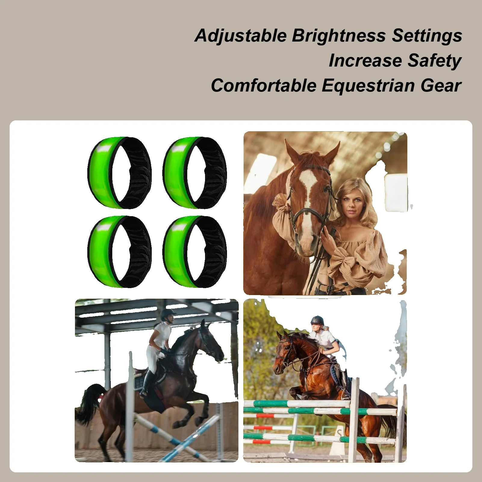أربطة الكاحل الحصان 4 قطع معدات السلامة 4 طرق أربطة القدم الحيوانية لركوب الليل درب الطريق موكب مزرعة كشك مزرعة مستقرة