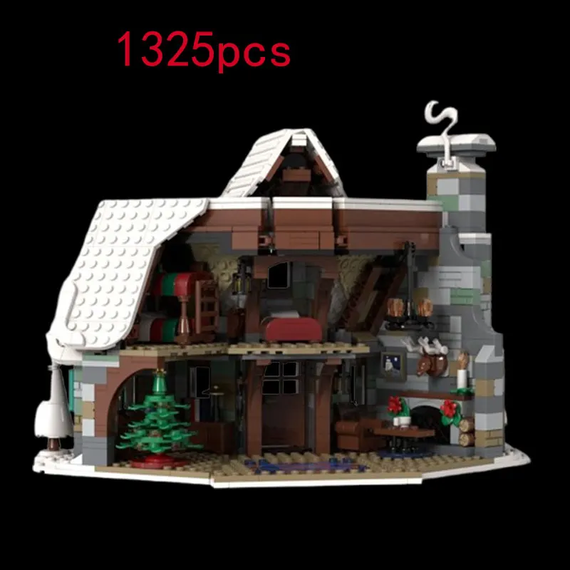 

Small particle assembly building blocks MOC-121671 1325pcs Winter Country Hotel building model toy DIY gift