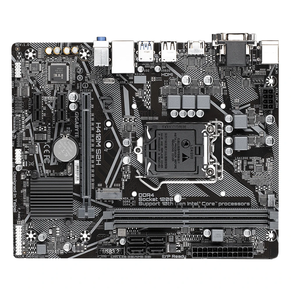 جيجابايت H410M S2H اللوحة H410 Placa-mãe LGA 1200 DDR4 16GB دعم i9-10900 i7-10700 i5-10500 i3-10100 i3-10305 مايكرو ATX