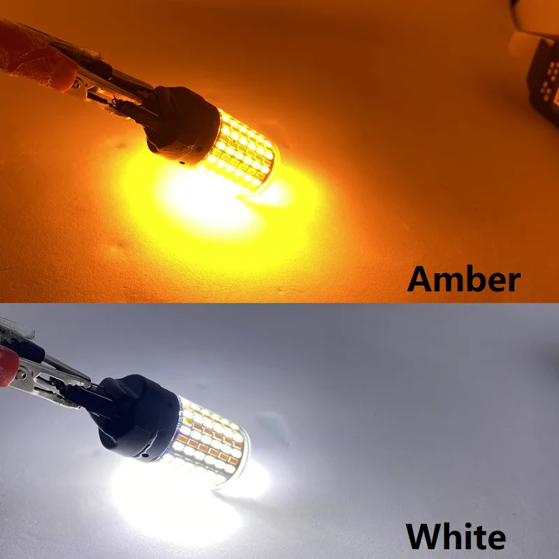 Dual Color T20 LED 7443 W21/5W Bulb 1157 BAY15D P21/5W Led T25 3157 P27/7W Car DRL Turn Signal Lamp Auto Lights Bulb Switch