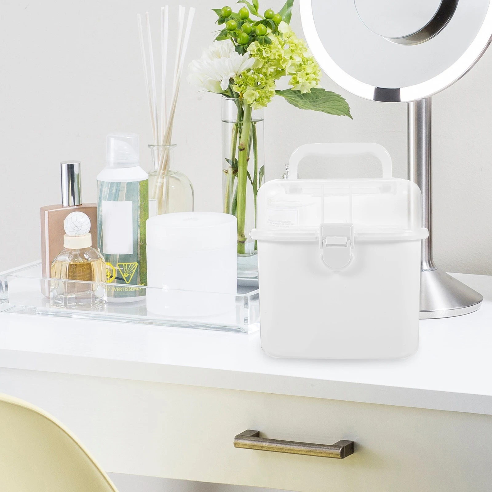 

Desk Organizer Stationery Storage Box Makeup Rack Tabletop Case Pp Material Large Capacity Desktop Solution For Cosmetics