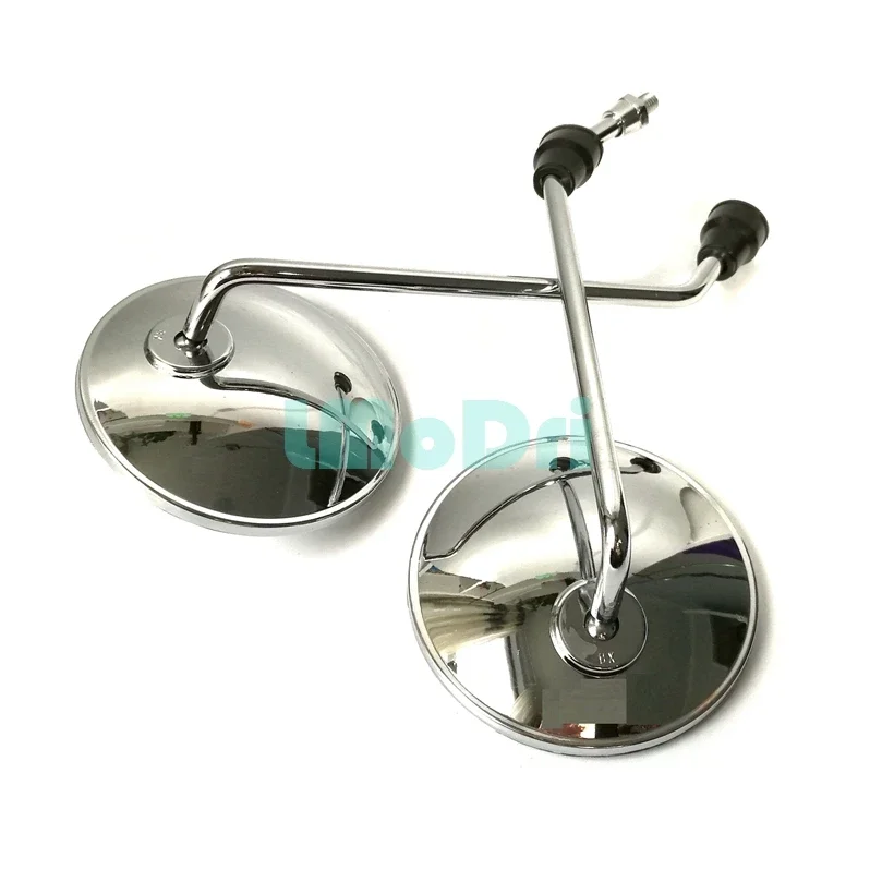 LMoDri 2 Pieces/ Pair Motorcycle Back View Mirror Electric Bicycle Rearview Mirrors Moped Side Mirror 8mm Round