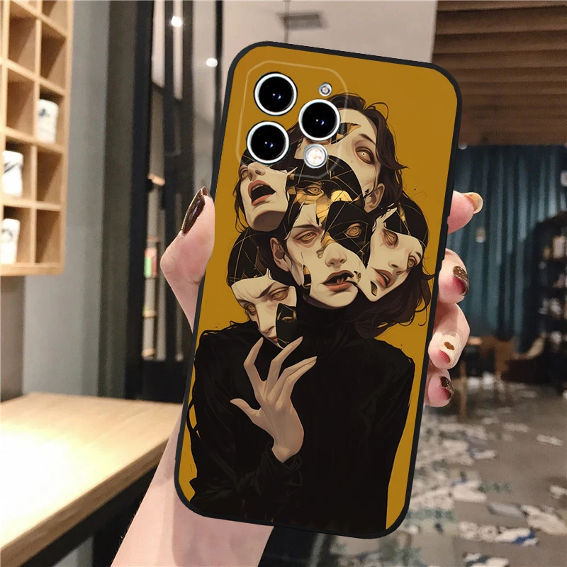 Horror Anime Art Phone Case For iphone 17 Pro Max Air 16 15 14 13 Pro Max 15 16 Pro 15Plus