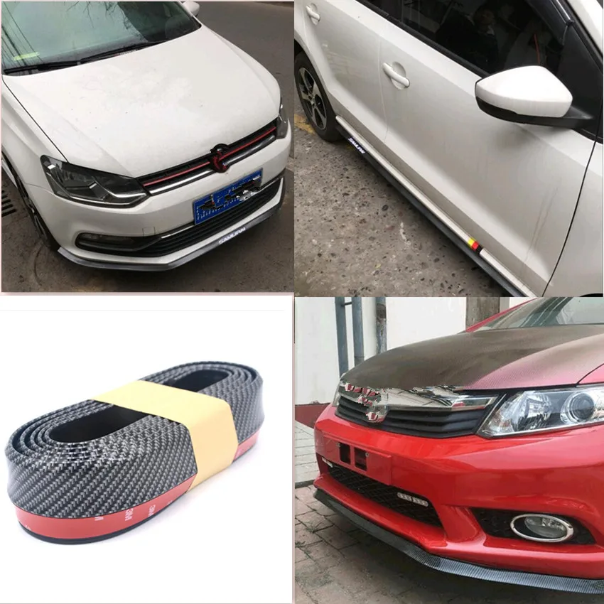 New Style Car Bumper Exterior Mouldings Lip Strip for Fiat Punto 500 Stilo Bravo Grande Punto Palio Panda Linea Uno Marea Evo