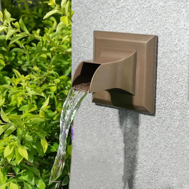 home.Square 316 Stainless Steel Water Fountain Spout,  Water Feature Decor for Patios, Pools, Courtyards, Water Walls(Brown)