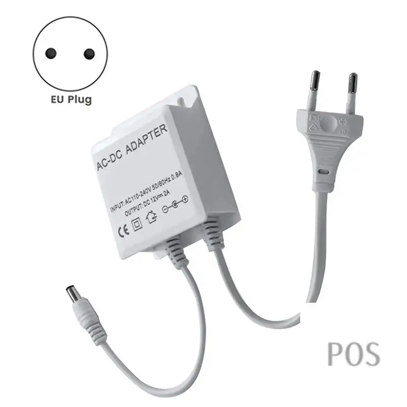 방수 전원 공급 장치 충전기 12V DC 출력, CCTV, AHD, 아날로그, IP 보안 카메라용 AC 100-240V 입력 EU PLUG-POS