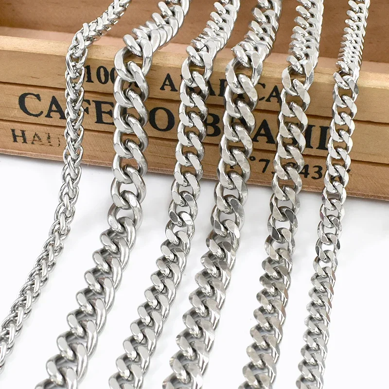100/200 cm 3-12mm schaukel Tasche Edelstahl Metall Kette Männer Frauen Hosen Dekor Schnallen Schmuck Twisted Ketten DIY Zubehör