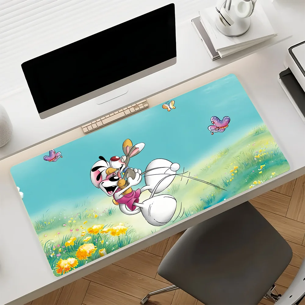 Cartoon Diddl Niedliches Mauspad, rutschfeste Gummi-Gamer-Balance-Computermatte, Dekoration, Schreibtischunterlage, Laptop, Büro, groß