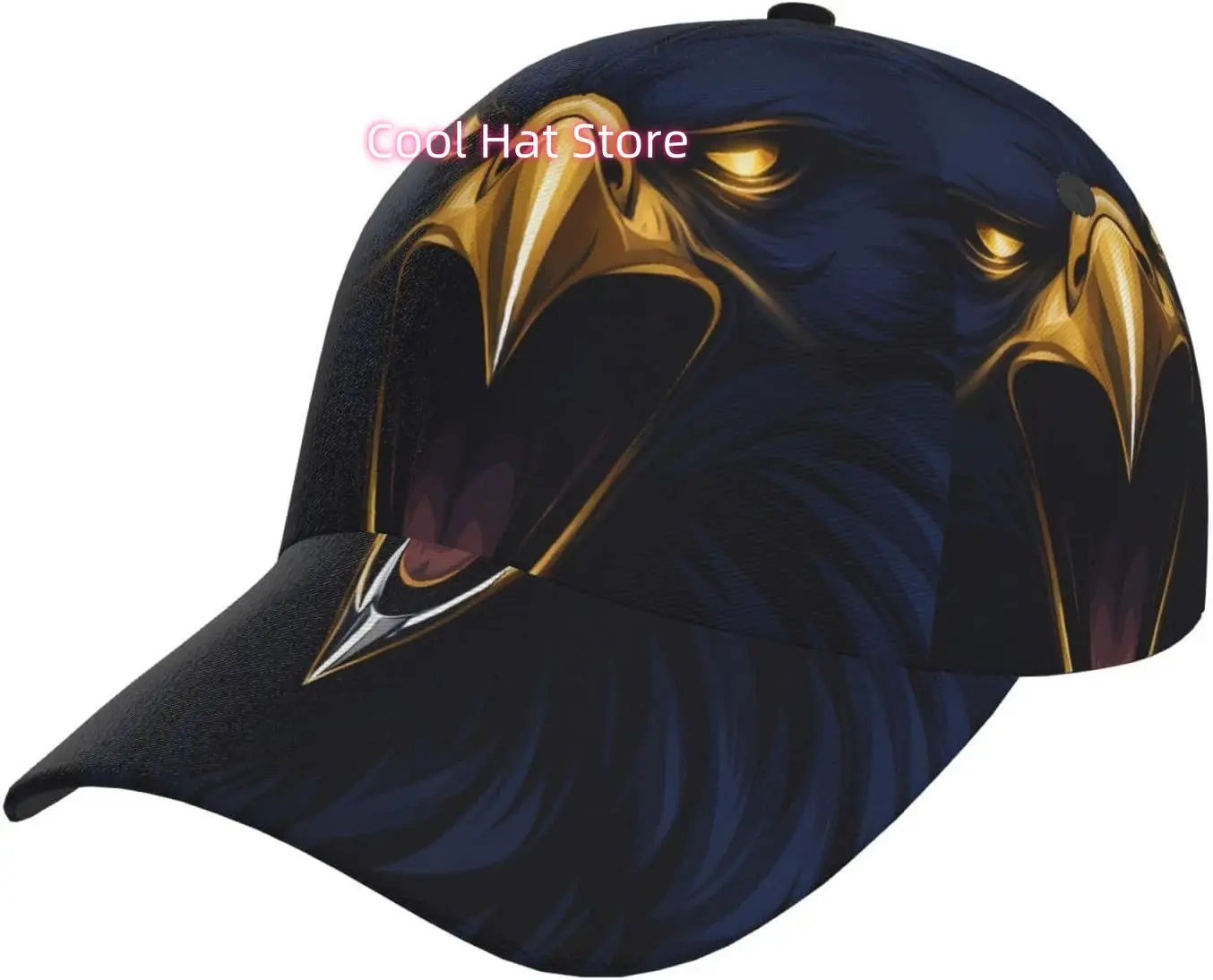 The Eagle Animal Pattern Baseball Cap Adjustable Cotton Baseball Hat for Sports, Outdoor, Travel Gifts for Men Black