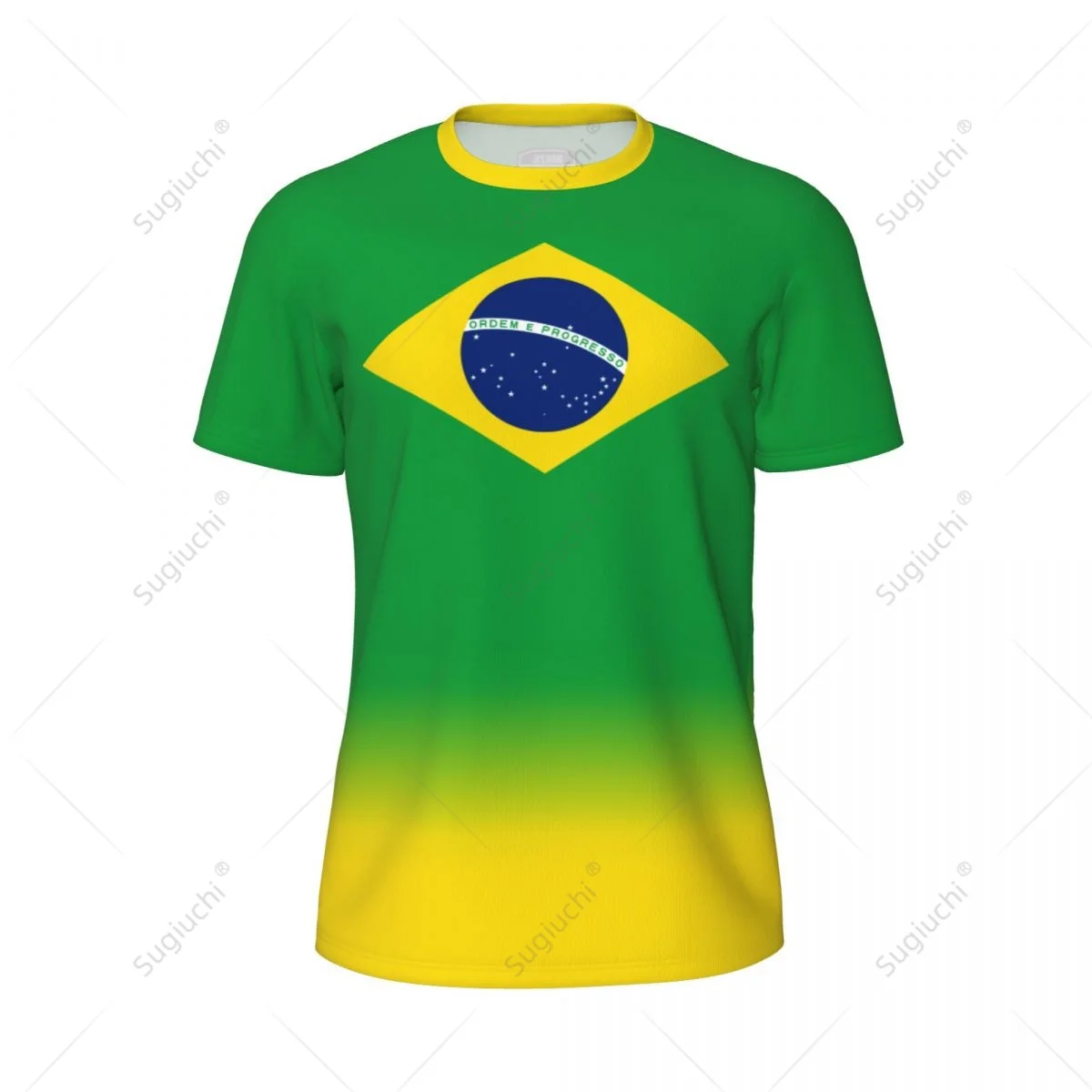 Sports Mesh T-shirt Brazil Flag For Running Bike Soccer Tennis Football Fitness Tees 3D Printed Custom