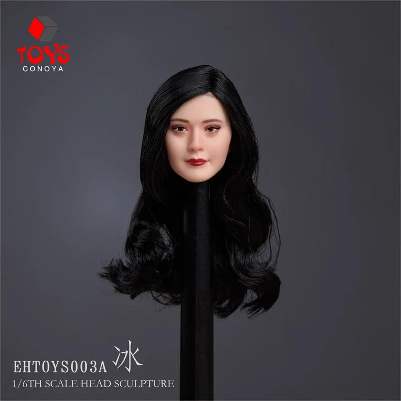 In Stock EHTOYS003 1/6 Fan Bingbing Head Sculpt Hair Transplant Head Carving Model Fit 12