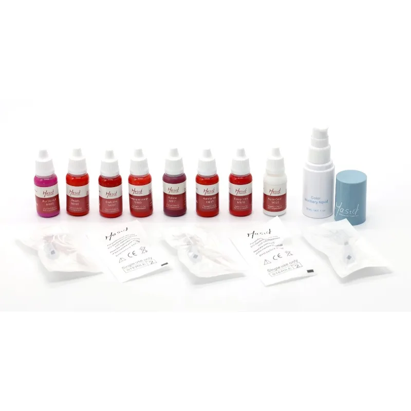 Mastor Organic Microblading Permanent Makeup Pigment Kit Lip Tattoo Ink for Microblading Organic and Micro Pigment