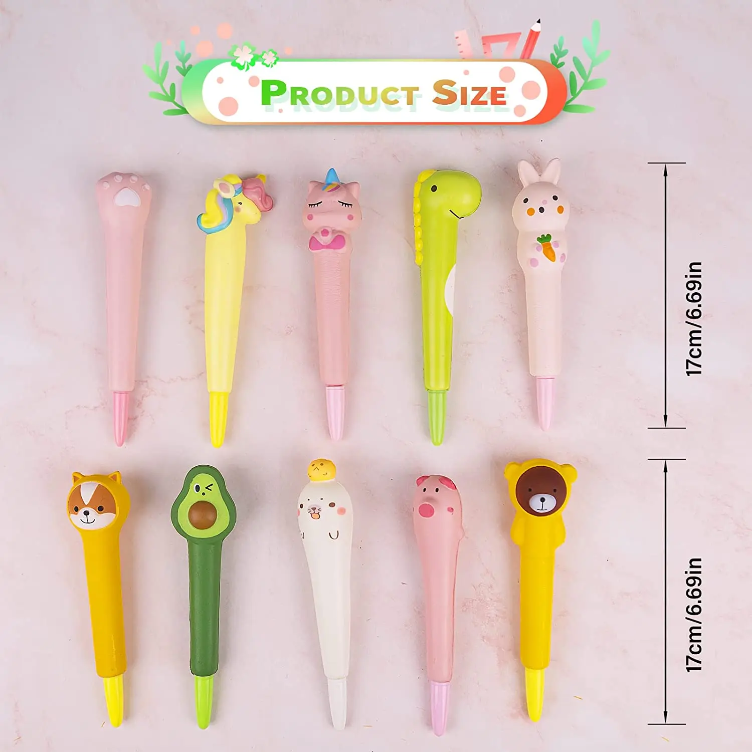 1PC Novelty Cartoon Animals Stress Relieves Squishy Gel Pen Creative Squeeze Foam Pen Signature Stationery School Office Supply