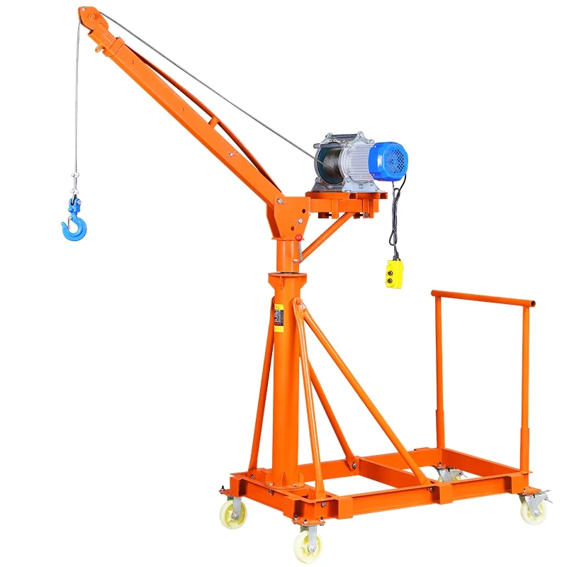 Mobile Crane Y500 Small Household 220V Movable Four-Wheel Telescopic Crane Elevator with Wheels