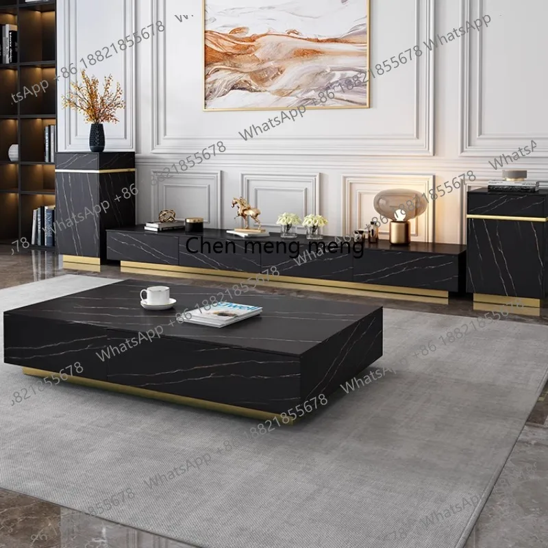 CC182 Mueble de TV de Lujo para Entretenimiento, Mueble Organizador Creativo, Mesa de TV Universal con Almacenamiento, Soporte para TV para Salón