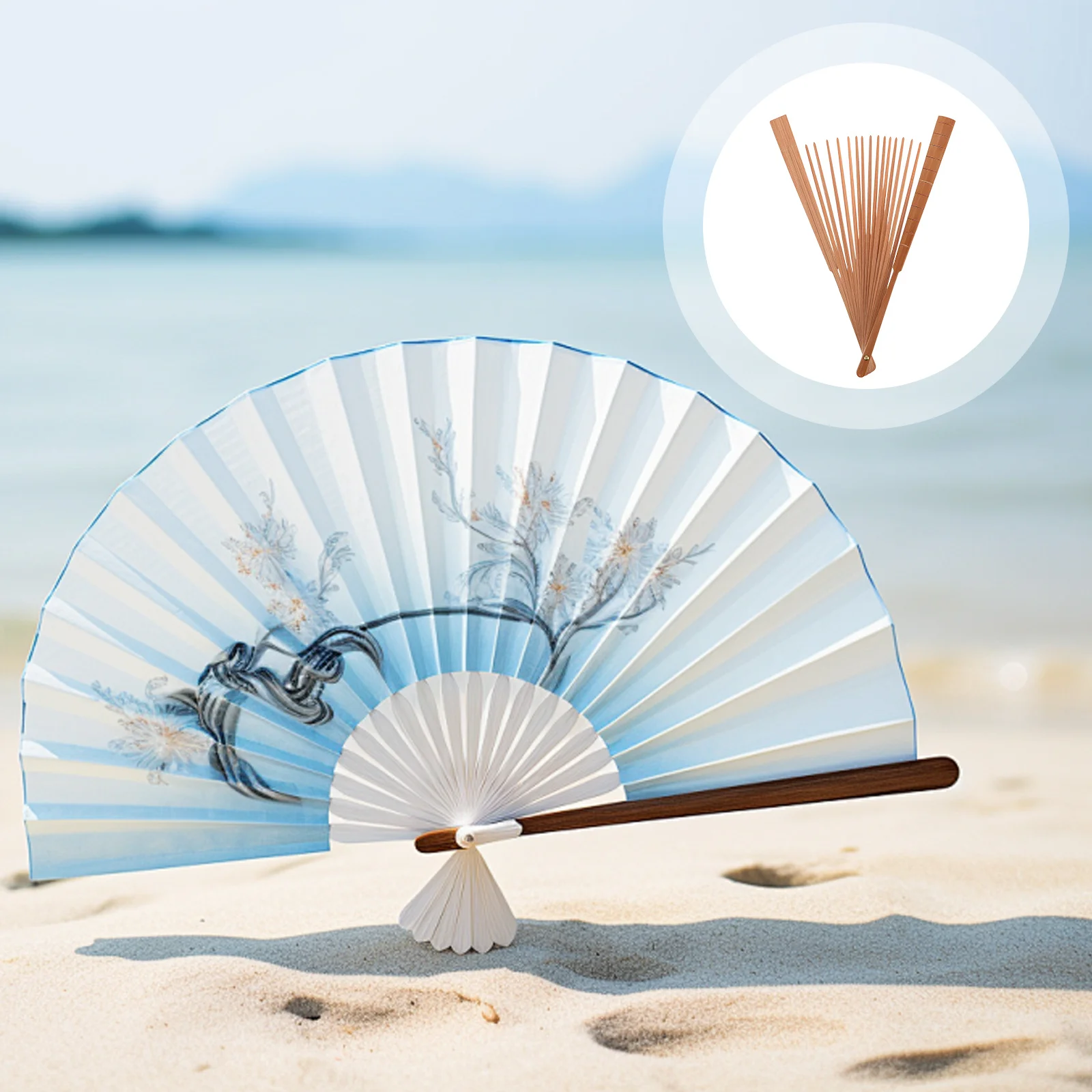 

Foldable Bamboo Fan Frame Semi Finished Japanese Style Handheld Fan Making Kit DIY Craft Supplies Hand Fans DIY
