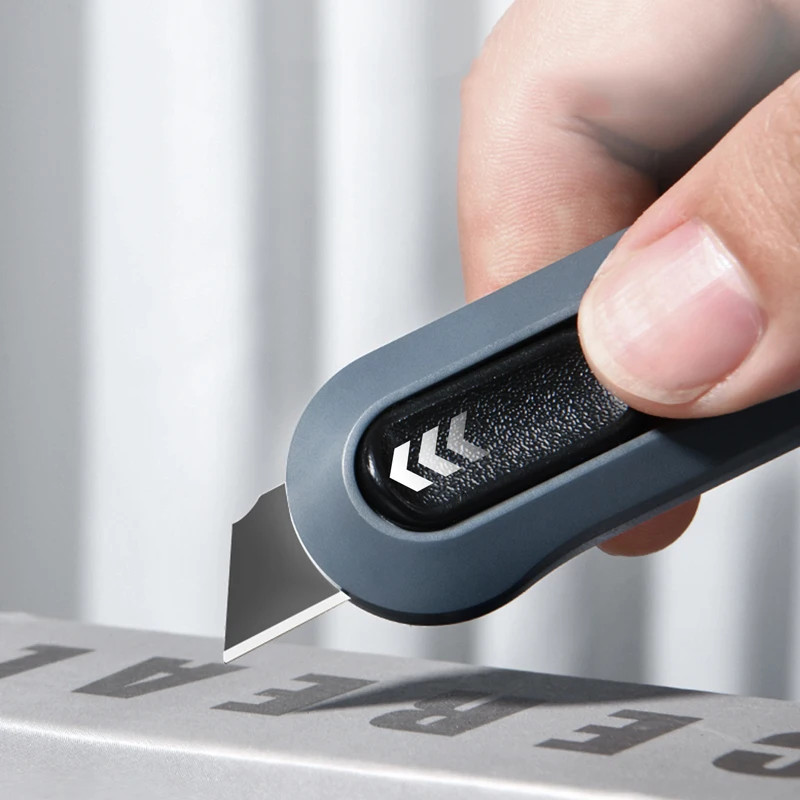Imagem -04 - Deli-mini Pocket Knife Facas Utility Portátil Box Cutter Auto-reconjunto Safer Front Self-locking Sk5 Lâminas para Caixa