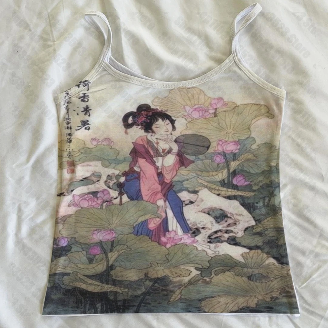 ايمو فتاة Y2K الجمالية الصيف الطفل تانك القمم الشارع الشهير القوطية Harajuku الجرافيك المرأة سترة خمر Kawaii طباعة Trashy القمم