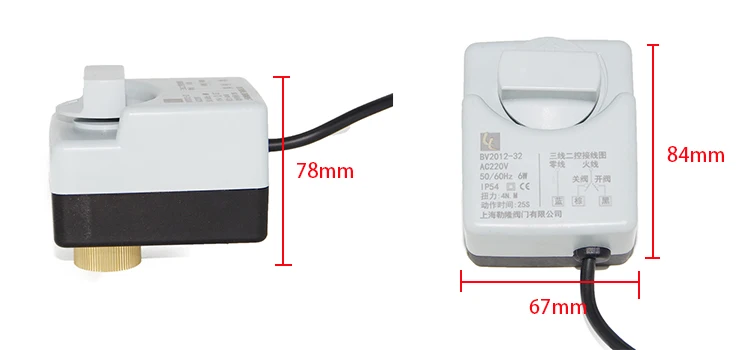 Dn15 dn20 dn25 dn40 ac220v manueller elektrischer Kugel hahn antrieb Dreidraht-Zweiwege-Dreiwege-Innengewinde 3-Wege