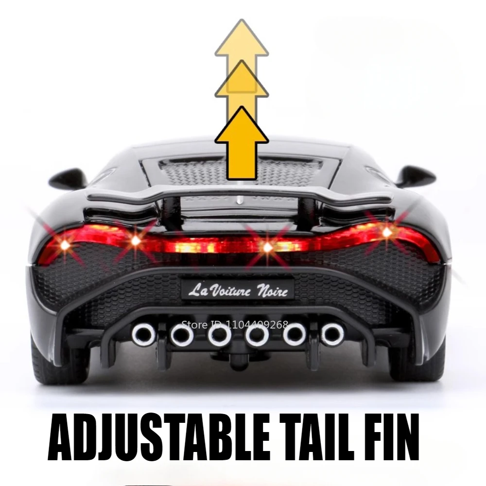 Schaal 1:32 La Voiture Noire Bolide Speelgoed Model Auto Metal Diecast Pull Back Muziek Licht Miniatuur Modellen Collectie Geschenken Jongens