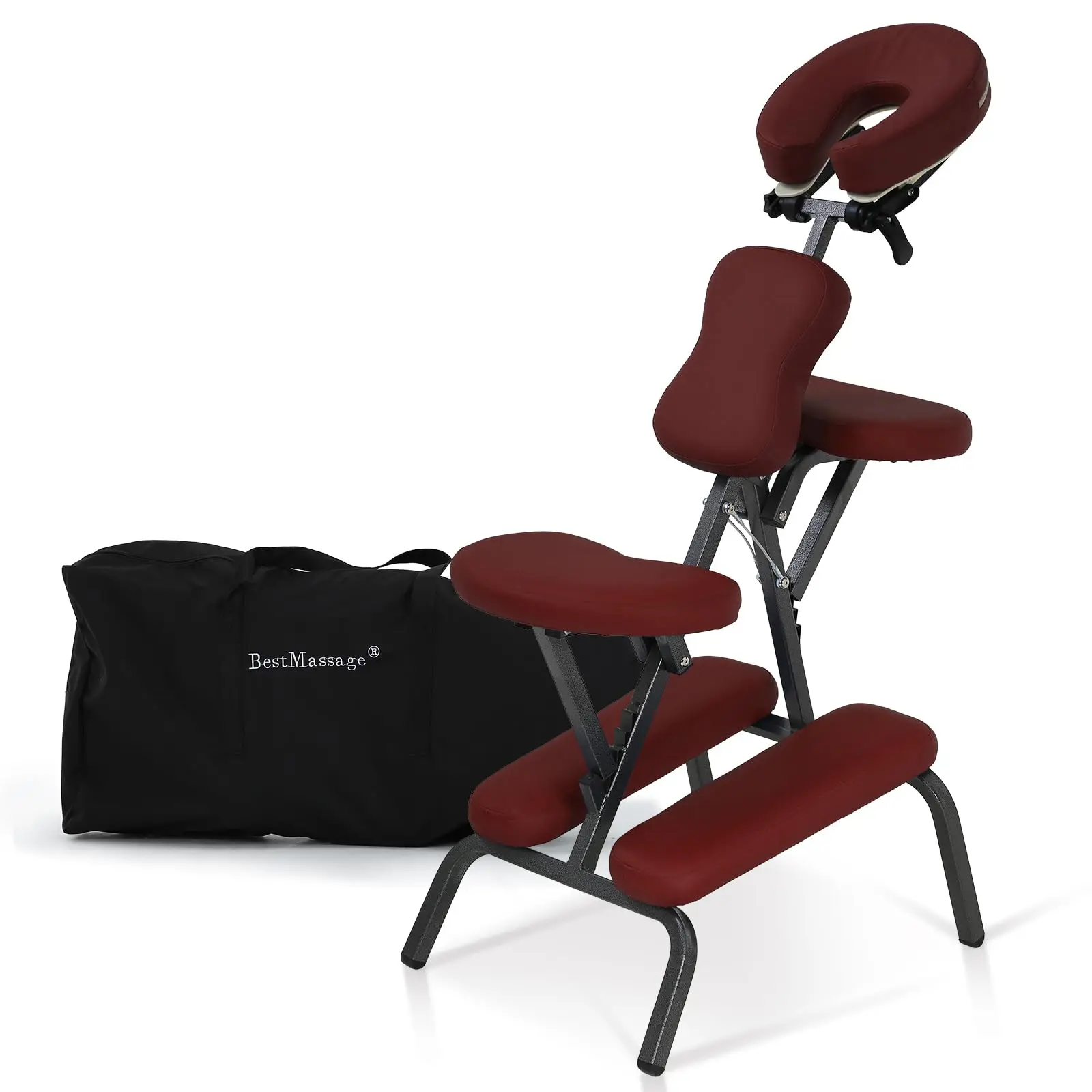 Portable Massage Chair with Carrying Bag, Foldable & Adjustable Massage Chair Tattoo Chair with High-Density Cushion