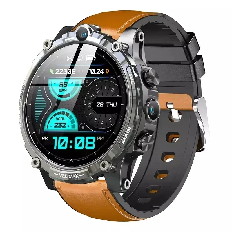 Nuevo reloj inteligente V20 4G Max con pantalla completamente táctil, tarjeta SIM, reloj inteligente deportivo con cámaras duales