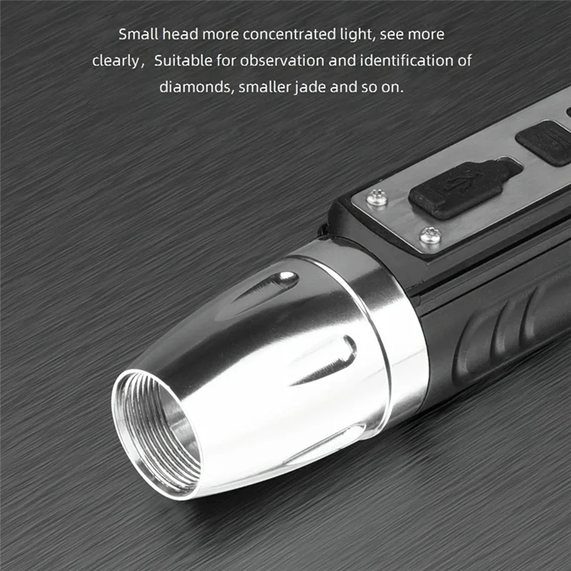 AB11-4-In-1 LED 液晶懐中電灯白黄色 UV 365Nm/395Nm USB 充電ジュエリー翡翠石ペット汚れマーカー鉱石マネー