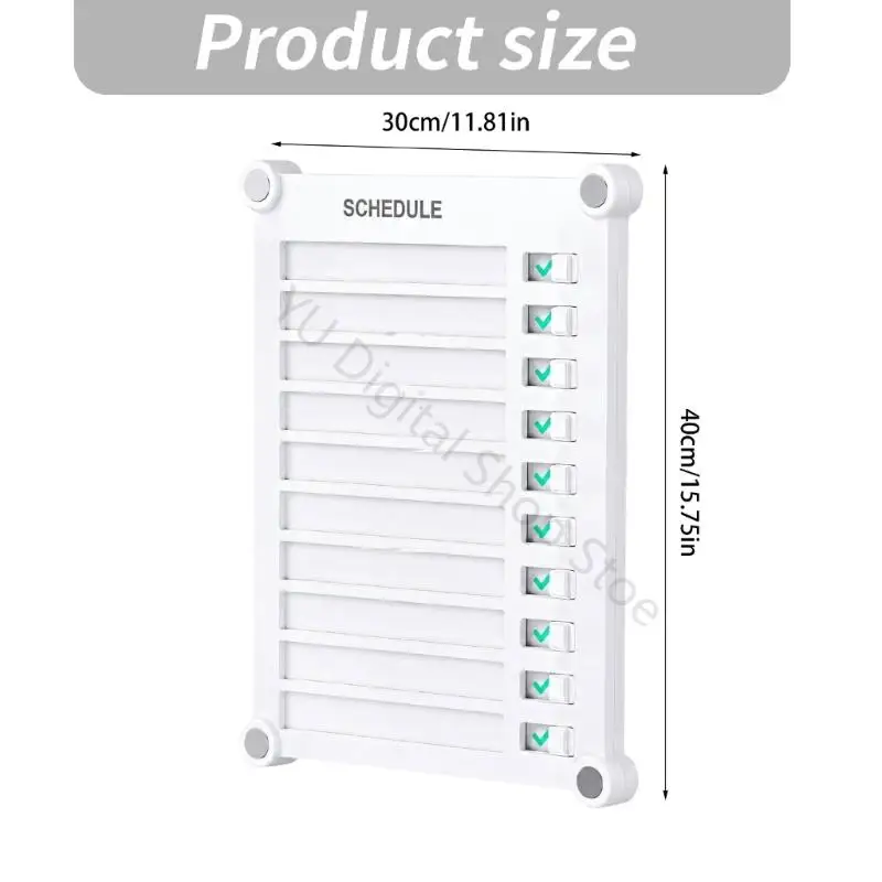 96BA Doppelseitige magnetische Nachrichtentafel für Kühlschrank, Wochenplanertafel für Familienroutinen, Büronotizen und – Detail 6