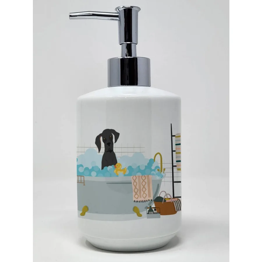 

Black Great Dane Ceramic Soap Dispenser Hand Soap Dispenser Pump Bottles for Bathroom Kitchen Empty Refillable Liquid Soap Cont