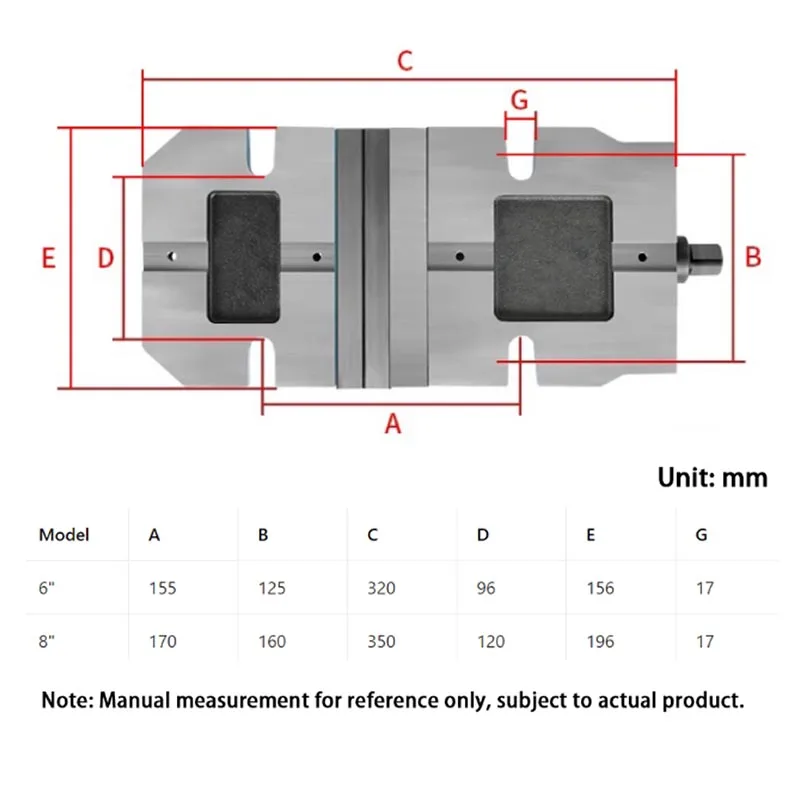 

Flat-mouth Vise Multifunctional Free-style Split Vise 6 Inches Detachable Jaws Large Opening Precision Milling Machine