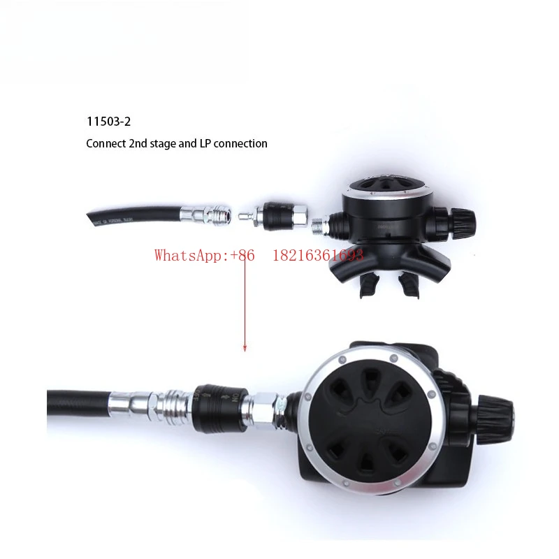 Push Valve Joint Submersible Regulator 9/16 Medium Pressure Pipe Anode and Cathode Gear BCD Low Pressure Quick Interface