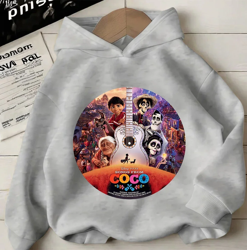 

Детская толстовка с капюшоном Kawaii Cartoon Kids Coco, осенне-зимняя повседневная уличная одежда, модная толстовка с капюшоном для мальчиков и девочек 3-14 лет
