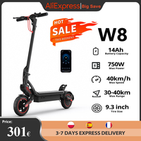 9.3 Inch W8 Electric Scooter 48V 14Ah Battery 750W Motor 30-40km Max Range 40km/h Max Speed Dual Suspension E Scooters With App