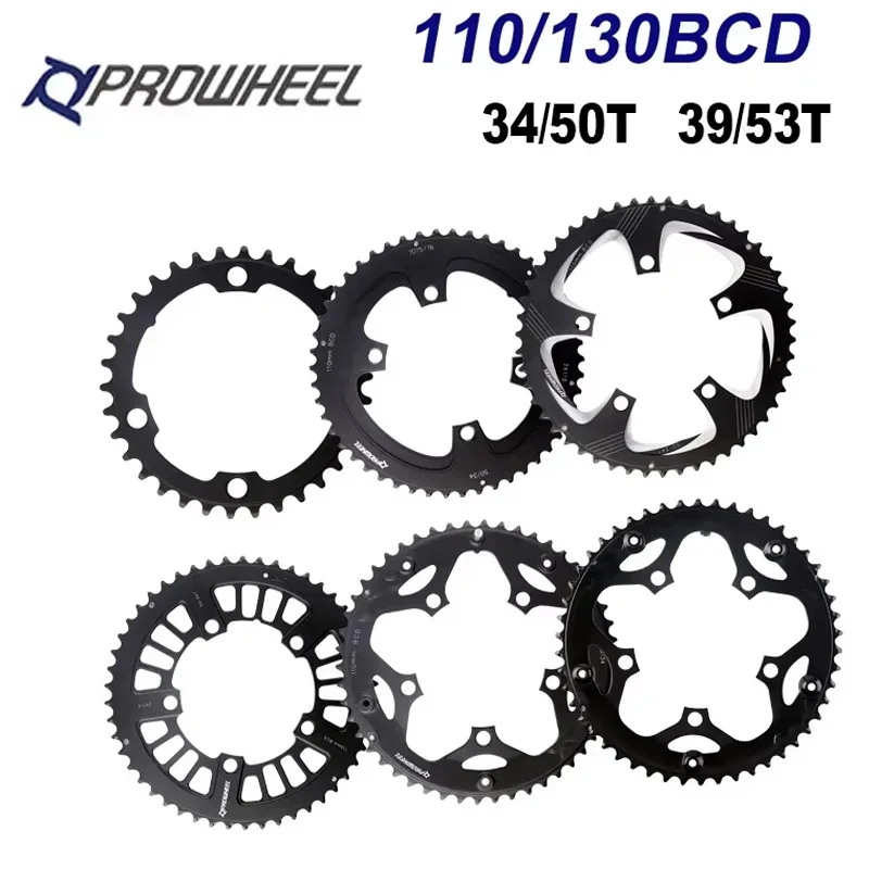 

PROWHEEL 110BCD 130BCD Bicycle Chainring 34T/50T 39T/53T Road Bike Chain Wheel 9/10/11 Double Speed Cycling Chainring