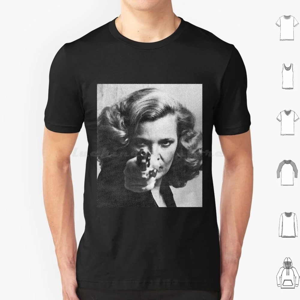 جينا رولاندز صورة باللون الأسود _ أمبير _ تي شيرت أبيض قطن للرجال والنساء يمكنك صنعه بنفسك طباعة جينا رولاندز جون كاسافيتس امرأة تحت #1