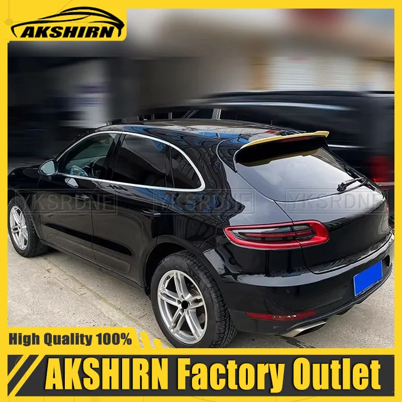 2014 To 2022 For Porsche Macan Max Style Rear Spoiler Trunk Wing Lip High Quality ABS Glossy Black Carbon FIber Body Kit