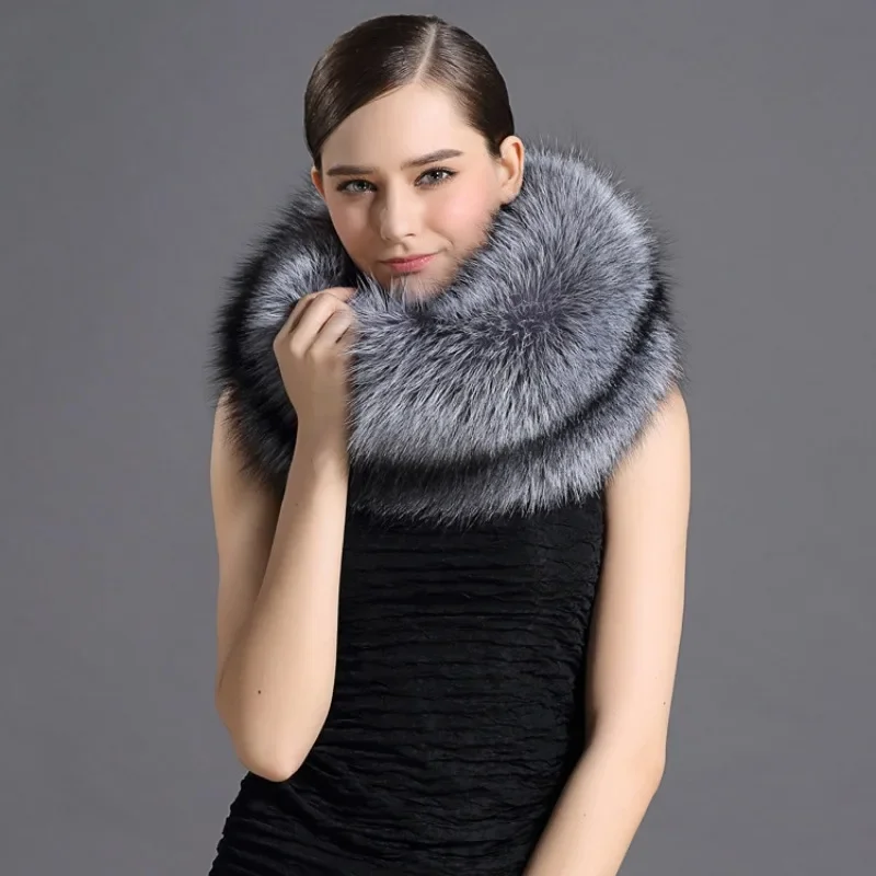 Fox Neck Whole Fox Hair Scarf Whole Skin Silver Fox Whole Fur Scarf Male and Female