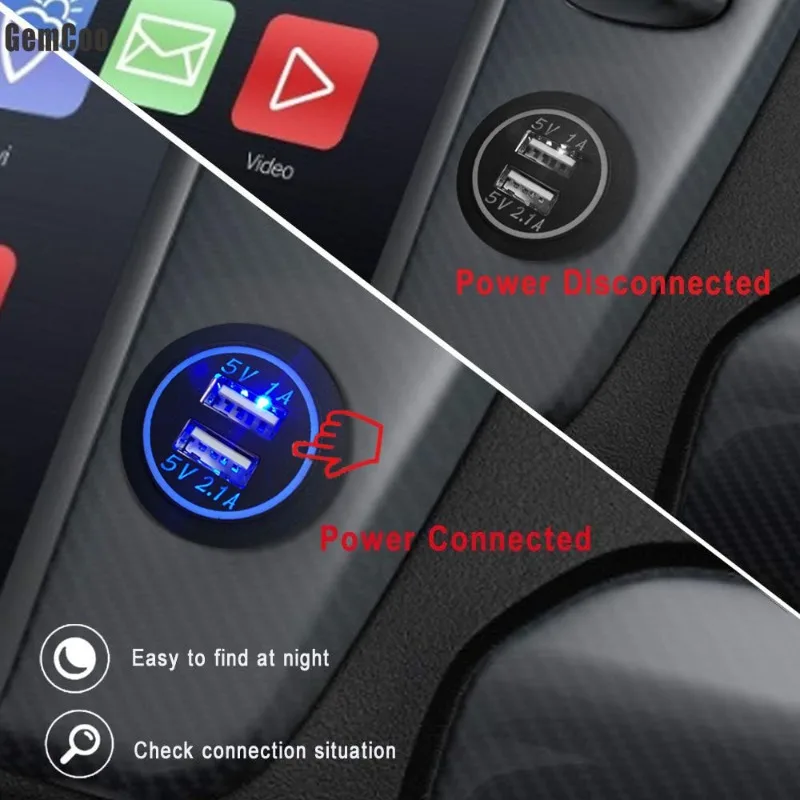 

Универсальное автомобильное зарядное устройство с двумя USB-портами, адаптер для быстрой зарядки для автомобиля на колесах, аксессуар для автоматической модификации 12 В/24 В с интеллектуальной защитой