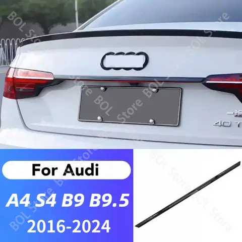 아우디 A4 S4 B9 B9.5 아우디 B9 페이스 리프트 2016-2024 세단/스포츠 백 트렁크 수정 스포일러 바디 키트 용 자동차 뒷 트렁크 부츠 트림 스트립