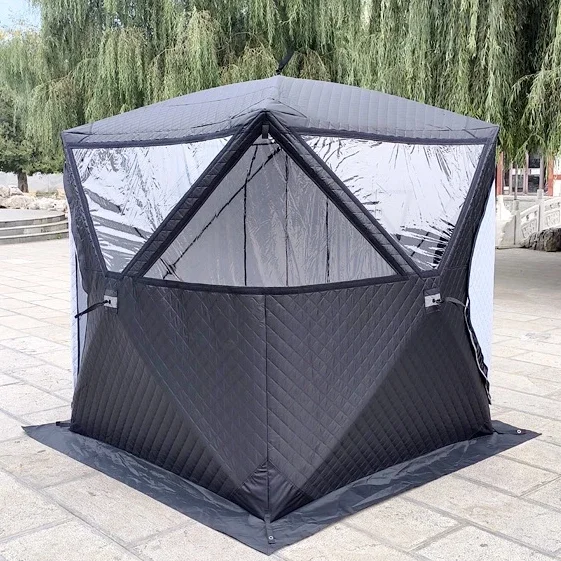 Jetshark Outdoor Automatic Pop up 210D Oxford Cloth Three layer Thicken Camping Portable Sauna Tent With Large Window